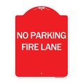 Signmission Pavement Stencil No Parking Fire Lane, Red & White Aluminum Sign, 18" x 24", RW-1824-24610 A-DES-RW-1824-24610